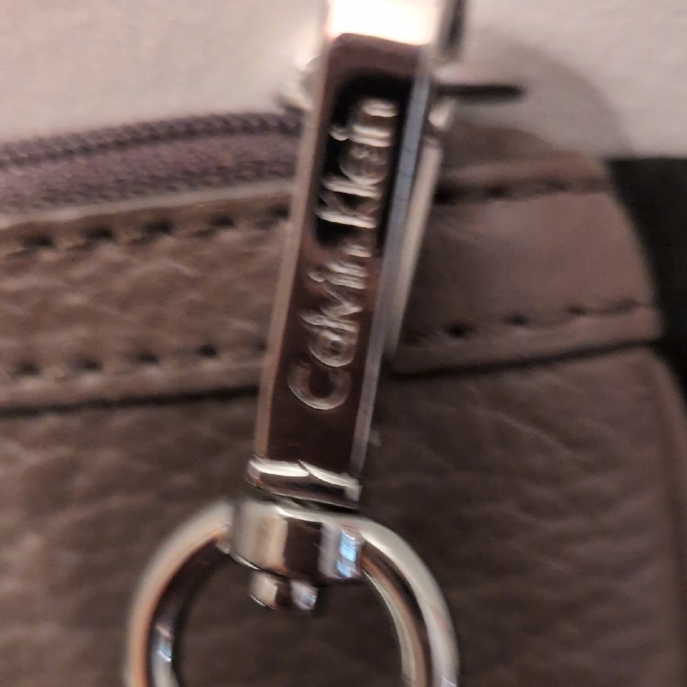 Calvin Klein Gray Leather Wristlet Nwt - Picture 5 of 13